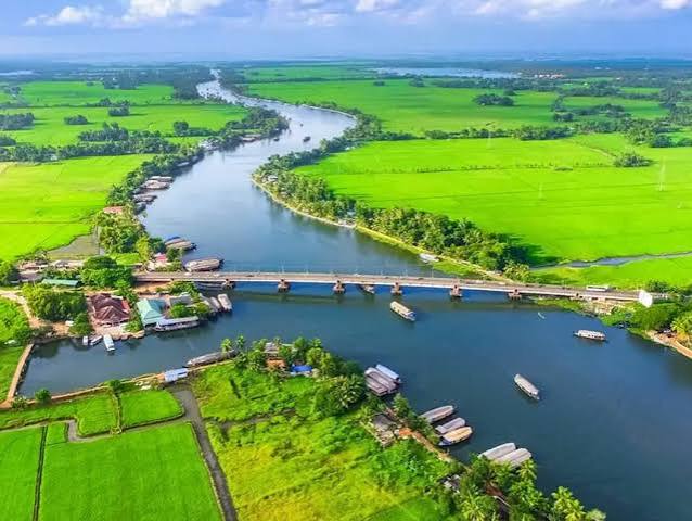 Kerala village landscape near Alleppey